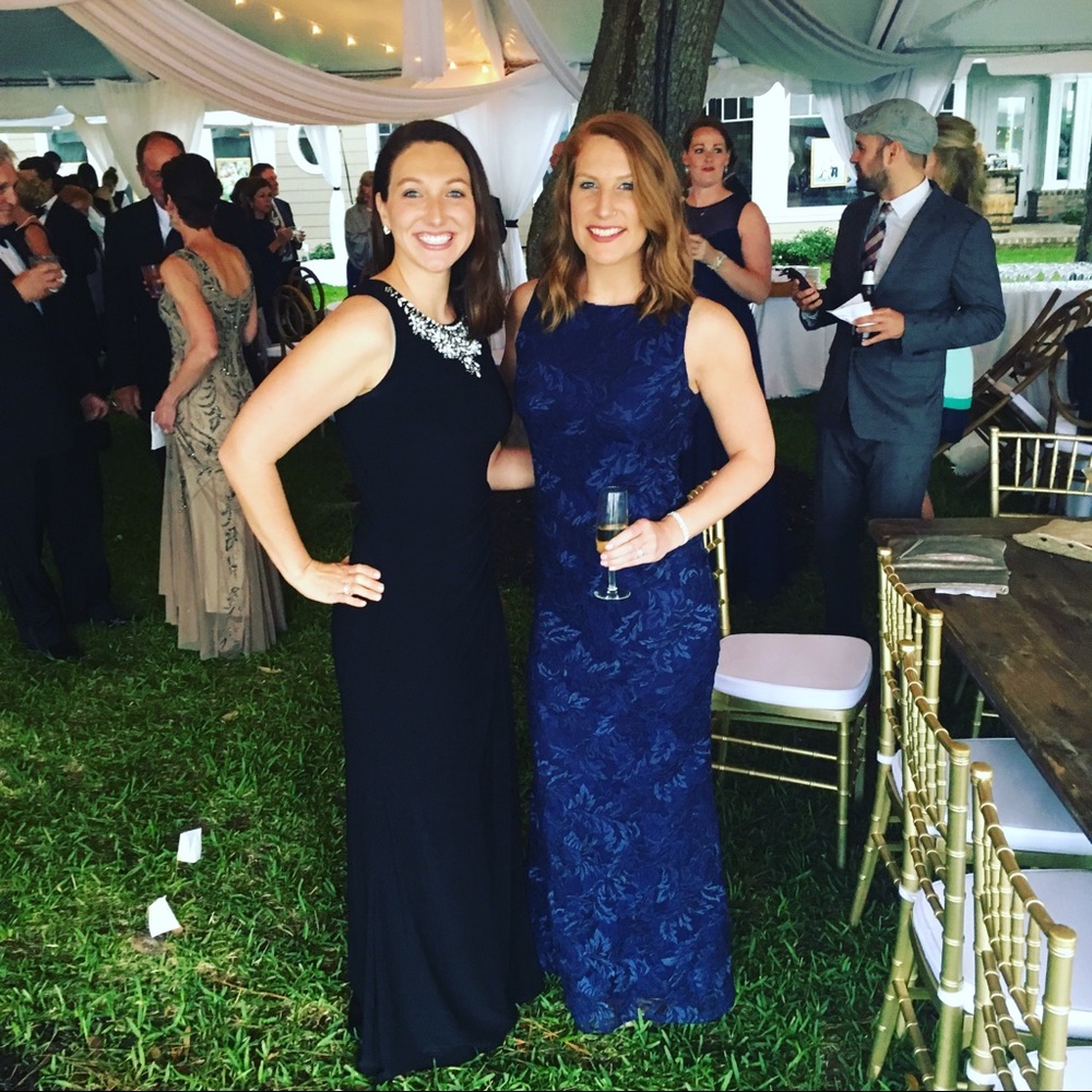 Navy lace formal dress worn once